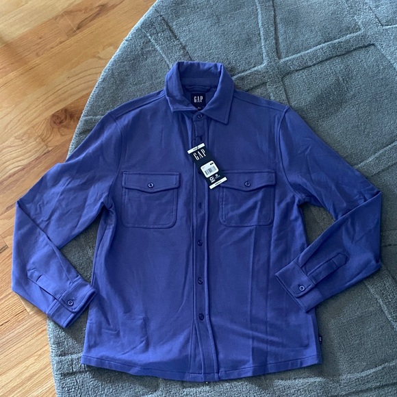 NWT GAP Men's Blue Shirt Jacket - Picture 1 of 4